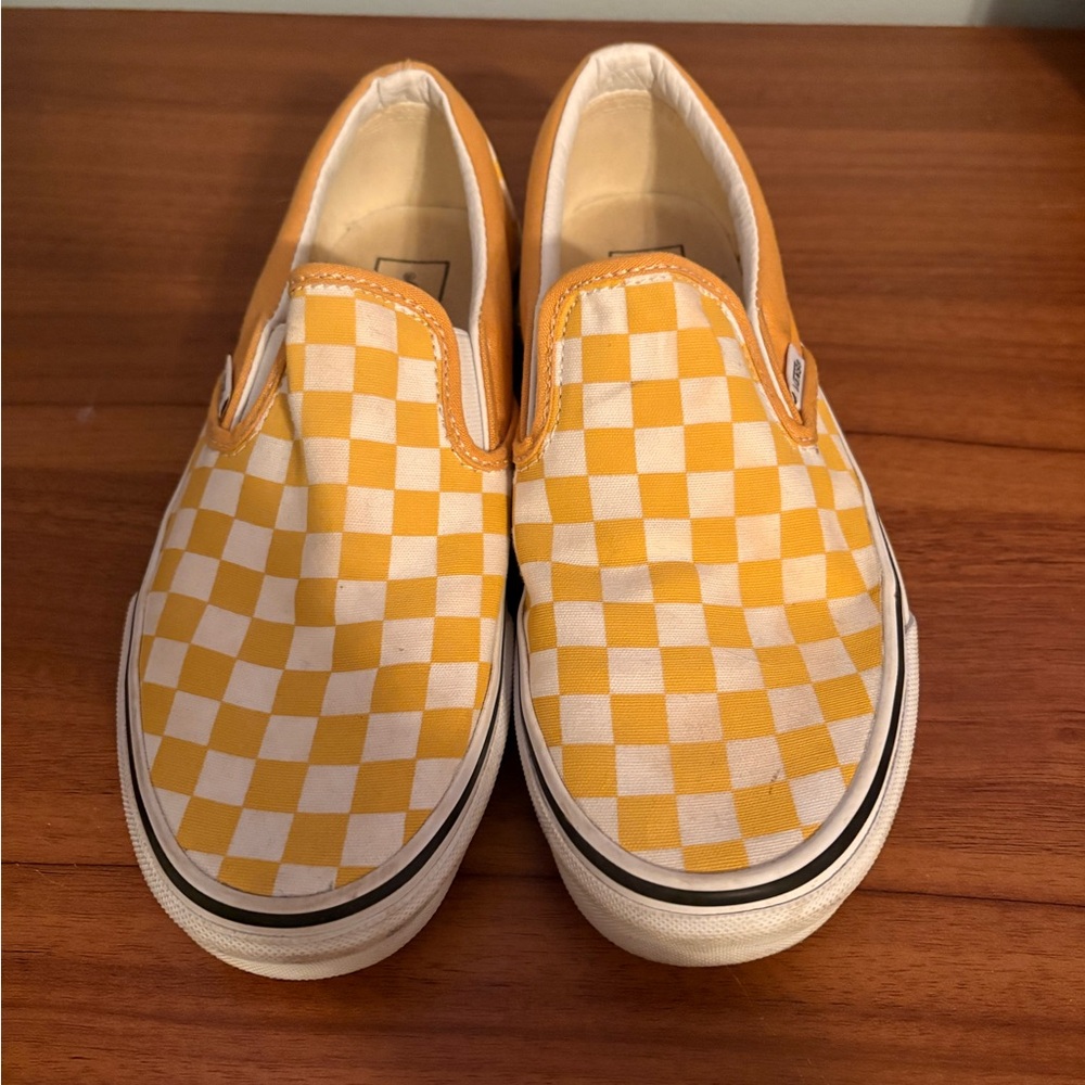 Vans Women’s Yellow Checkered Slip-On Shoes